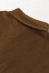 Brown Plaid Patchwork Corduroy Shirt Jacket With Pocket